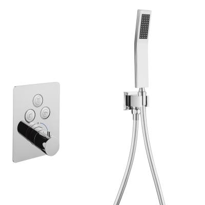 China Without Slide Bar Design New Key Switch 3 Functions Concealed Thermostatic Shower Set Shower Mixer for sale