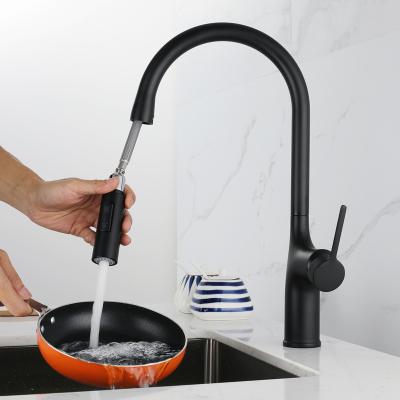 China Pull Out Spray Deck Mounted 304 Stainless Steel Sink Mixer Kitchen Faucets With Pull Down Sprayer Arc Pull Out Kitchen Faucet for sale