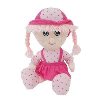 China Pink Plush Stuffed Plush Toys Custom Long Hair Doll With Dress for sale