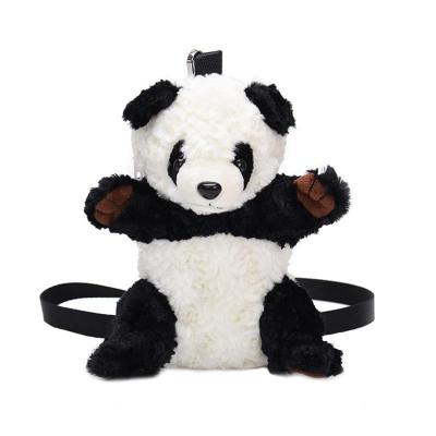 China Cute Black And White Soft Plush School Bag Animal Stuffed Panda For Gift Or Promotion for sale