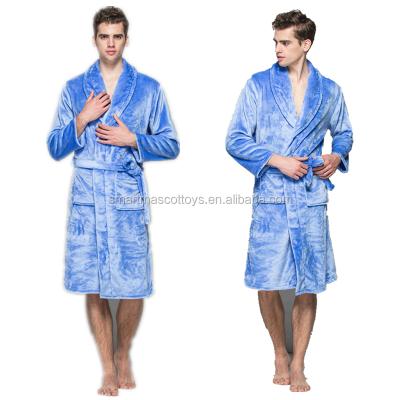 China Fleece Mens Pajamas Sleepwear Long Robe Winter Men's Breathable Nightgown for sale