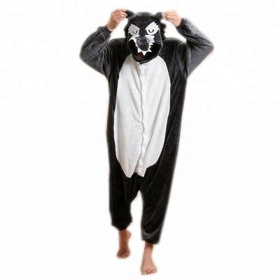 China Breathable Animal Onesie Pajamas Cosplay Flannel Wolf Onesie Super Soft Pajamas for sale