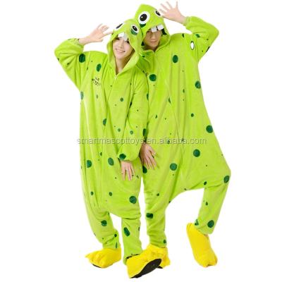 China Wholesale Adult Green Monster Onesie Flannel Breathable Warm Thick Green Monster Onesie Only for sale