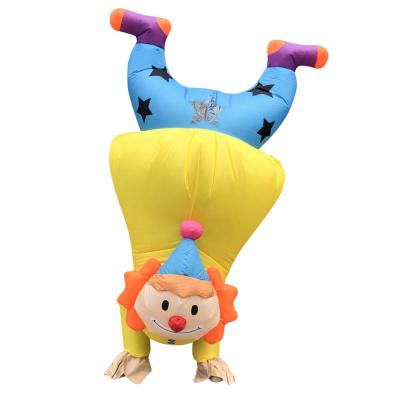 China Fabric (100% Polyester) Waterproof Handstand Inflatable Clown Costume Adult Funny Inflatable Clown Costume for sale