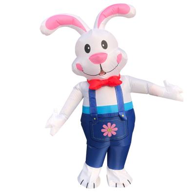 China Waterproof Fabric (100% Polyester) Giant Walking Inflatable Bunny Costume Easter Bunny Adult Inflatable Costume for sale