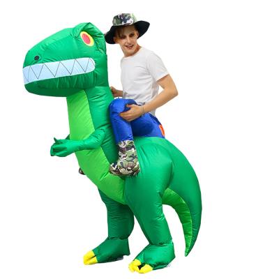 China Waterproof green inflatable adult costume t-rex dinosaur costume inflatable fabric dinosaur t-rex for sale