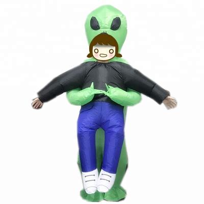 China All Monster Funny Adult Inflatable Costume Festival Scary Green Alien Inflatable Costume for sale