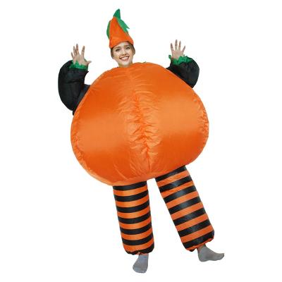 China Halloween Pumpkin Inflatable Costume PVC Cloth Adult Halloween Pumpkin Cosplay Costume for sale