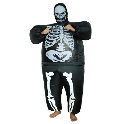 China Product Promotion Halloween Skeleton Costume For Adult Inflatable Skeleton Mascot Costume for sale