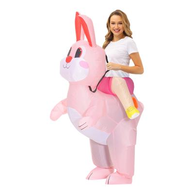 China Cutey Pink Bunny Costume Lovely Bunny Inflatable Costume Polyester Bunny Easy Explosion Costume for EASTER for sale