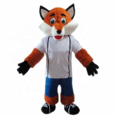 China Orange plush fur fox costume animal soft cosplay full body fox mascot costume walking the fox mascot adult costume for sale