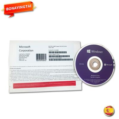 China Original Windows 10 Pro Full Package Professional Windows 10 Spanish Language OEM Key DVD 12 Months Windows 10 Warranty for sale