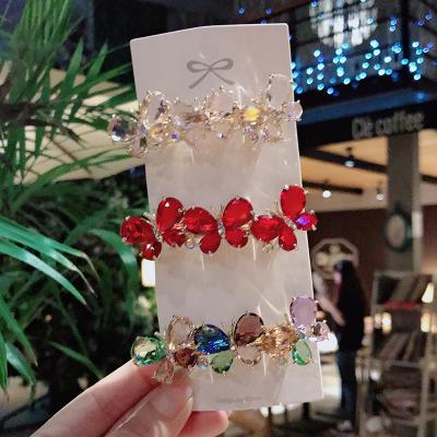 China Bling Fashion Luxury Rhinestone Butterfly Clips Rhinestone Women Hair Barrettes Accessory for sale