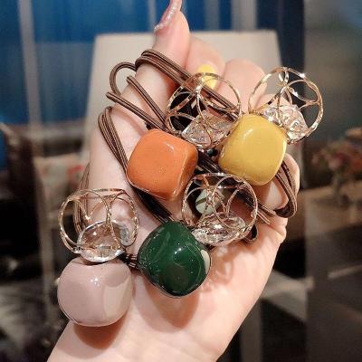 China Crystal Rubber Bands Fashionable Korean Fashion Elastic Hair Bands Accessories for Women Bands Korean Girls Rope Hair Ties for sale