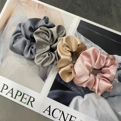 China Large Elastic Hair Ties Scrunchies Girls Style Hair Ties Women European and American Korean Oversized Hair Accessories 100% Silk for sale