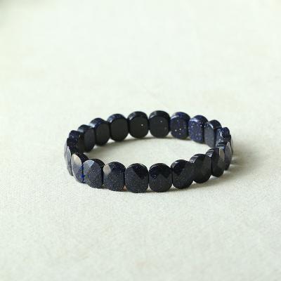 China Healing CLASSIC Wholesale Natural Crystal Jewelry Blue Gemstone Sandstone Bangle Bracelet for sale