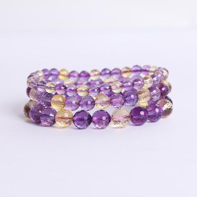 China CLASSIC Manufacturers Wholesale Natural Polyhedron Yellow Amethyst Beads Bracelet Healing Stone For Women Men for sale