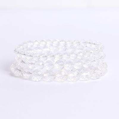 China CLASSIC Manufacturers Wholesale Natural Clear Quartz Crystal Beads Cut Bracelet Jewelry Healing Stone For Women Men for sale