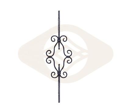 China Easily Assembled Wholesale Wrought Iron Forged Bars Railings Fencing Balustrade Parts Gate Accessories Exterior Ornaments for sale