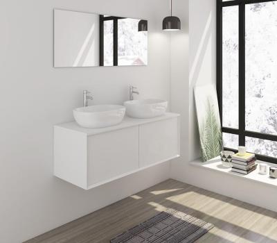 China DIY Modern White Painting 80CM Width Bath Cabinet, Handleless Drawer Bath Vanity for sale