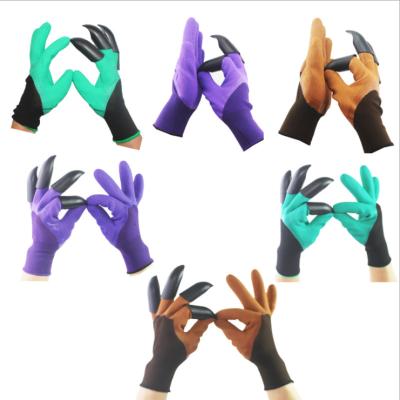 China Garden Anti-Slip Earth Protection Finger Digging Flower Planting Gloves With Claws for sale