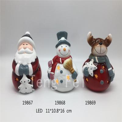 China Merry Ceramic Gifts On Table Ornaments Supplies Statue Glazed Ceramic Christmas Decoration for sale