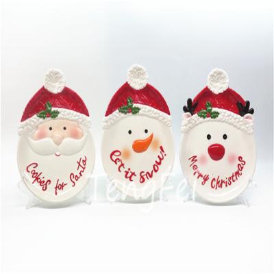 China CLASSIC Round Kitchen Decoration Set Dishes Christmas Christmas Ceramic Utensils for sale