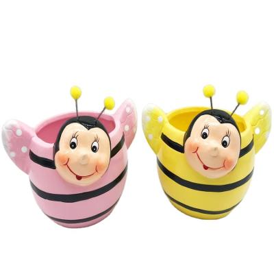 China Cartoon Flower Pot Planter Lavender Flower Planters Bee Ceramic Shaped Thailand Christmas Easter Plant Tubs Bonsai for sale