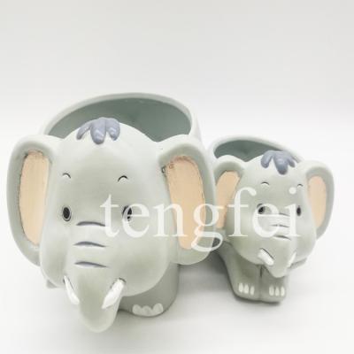 China Indoor Decor Kawaii Bonsai Bonsai Macetas Big Small Flower Cartoon Elephant Plant Pots Mini Cheap Cute Cartoon Animal Ceramic Terracotta for sale