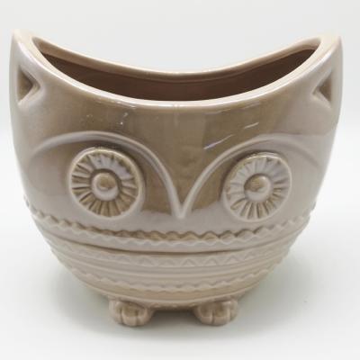 China Large Cheap Style American Owl Rose Animal Making For Living Room Home Office Porcelain Bonsai Garden Plant Decor Ceramic Flower Pot for sale