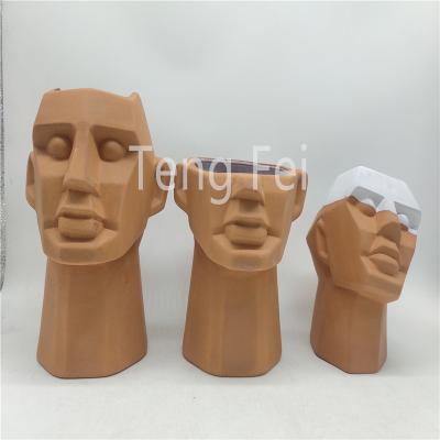 China New Classical/Postmodern Terracotta Wholesale Nordic Classic/Postmodern Human Face Man Artist Flower Pot Planter Pot Home Decoration for sale