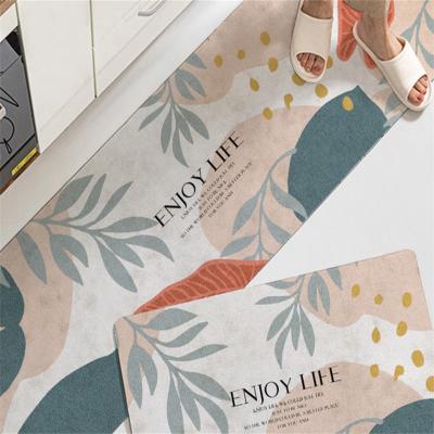 China Whole Washable Non Slip Long Mat Printing Cushion Coil Floor Mats Custom Large Entrance Door Mats Nordic Kitchen Mat for sale