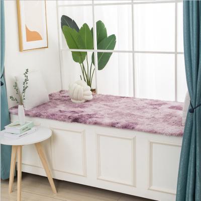 China Good Quality INS Carpet Bedroom Floor Mat Bay Window Floor Mat Washable Faux Sheepskin Fur Blanket Rug Tie Dye Area Rugs for sale