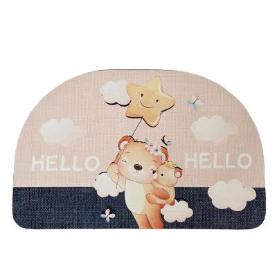 China Custom Size 60cm*40cm Size Bathroom Diatomaceous Mud Floor Mat Bath Mat Water Absorbent Cover Washable Half Round Bath Covers for sale