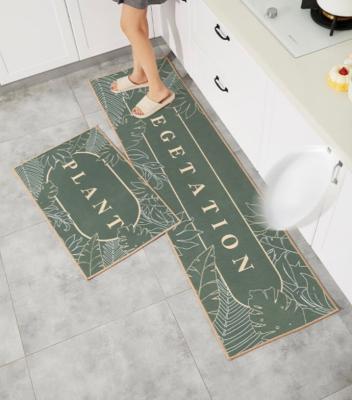 China New Sustainable Home Decor Cartoon Digital Custom Water Absorbent Printed Non Slip 2 in 1 Kitchen Mat for sale