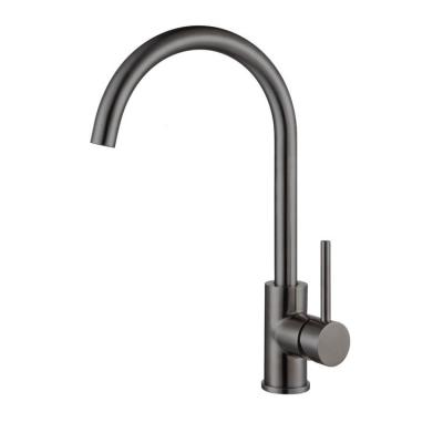 China Low Price SS 304 Stainless Steel Thermostatic Hot Sale Kitchen Faucet Single Lever Deck Mount Kitchen Sink Faucet Single Hole Mixer Tap for sale