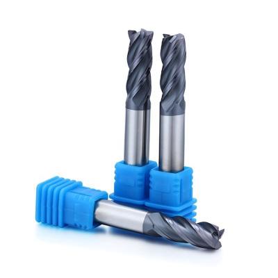 China CNC Milling Cutter Customize Non Standard Radius Corner Carbide End Mills 4 Teeth CNC End Mills With Welding HSS Shank for sale