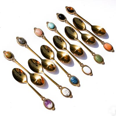 China China hot sale natural crystal therapy stone tea spoon with crystal spoon for gift for sale