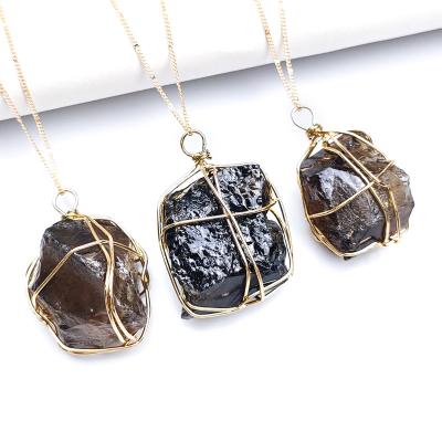 China China hot sale natural smoky quartz crystal pendant necklace for gift for sale