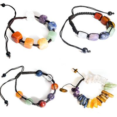 China China Natural Crystal Therapy Stone 7 Chakra Bracelet Tumbled Stones Quartz Crystal For Crafts for sale