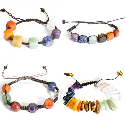 China China wholesale crystal therapy stone 7 chakra bracelet tumbled stones quartz crystal for crafts for sale