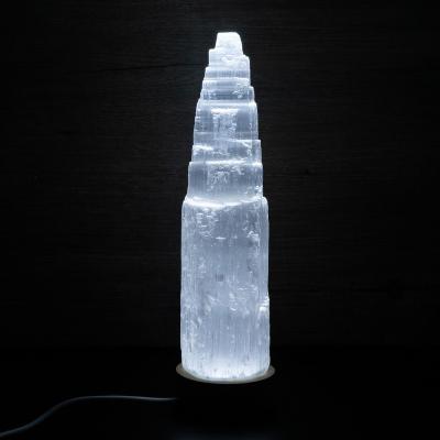 China China Crafts Wholesale Natural Crystal Selenite Lamp Selenite Tower Crystal Lamp for Home Decor for sale