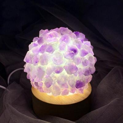 China China wholesale tumbled stones night light spherical souvenirs spiritual quartz stone rose quartz amethyst lamp for gift for sale