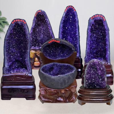 China Natural Bulk Amethyst Cathedral Geode China Group Uruguay Raw Crystal Geode Wholesale Amethyst Large for sale