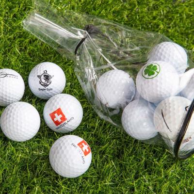 China Rubber + Surlyn Customized Golf Ball 2 Piece Golf Ball Branded Golf Balls 2 Pcs Seat Tournament Golf Ball for sale