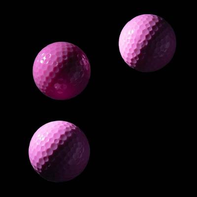 China Rubber + PU Custom LOGO Printing 2 Piece Driving Range Green Golf Balls Tour Ball 3PCS Pack for sale