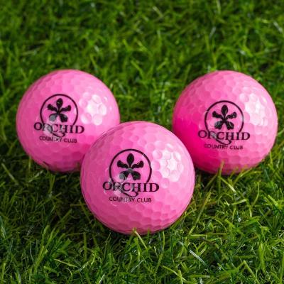 China Rubber + PU Whole Sale Logo Printing 2 Layer Park Golf Ball for sale