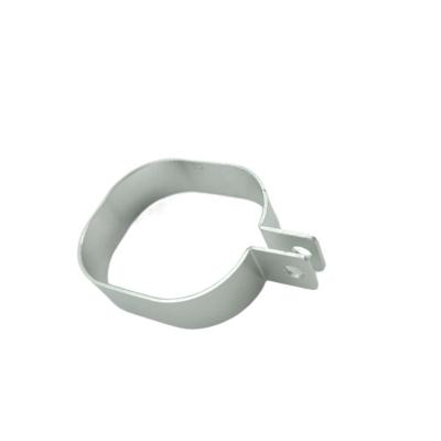 China Equipment Dongguan Chengshuo Automatic Steel Manufacture Stamping Q Clip Galvanized Chain Link Fence Flat Brace Bands Round Steel Clamps for sale