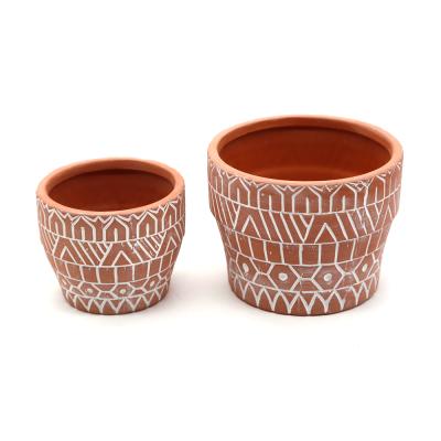 China Eco-friendly New Design Clay Flower Pot Cheap Terracotta Candle Pot For Supermarket for sale