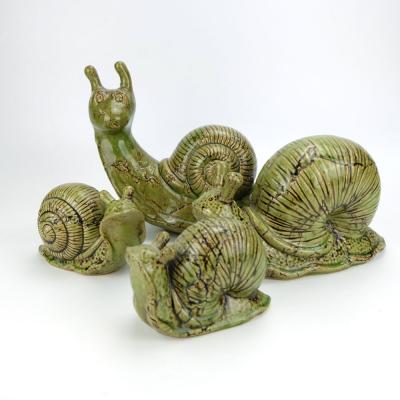 China Antique Ceramic Snails Rabbits From Europe For Home Decor for sale